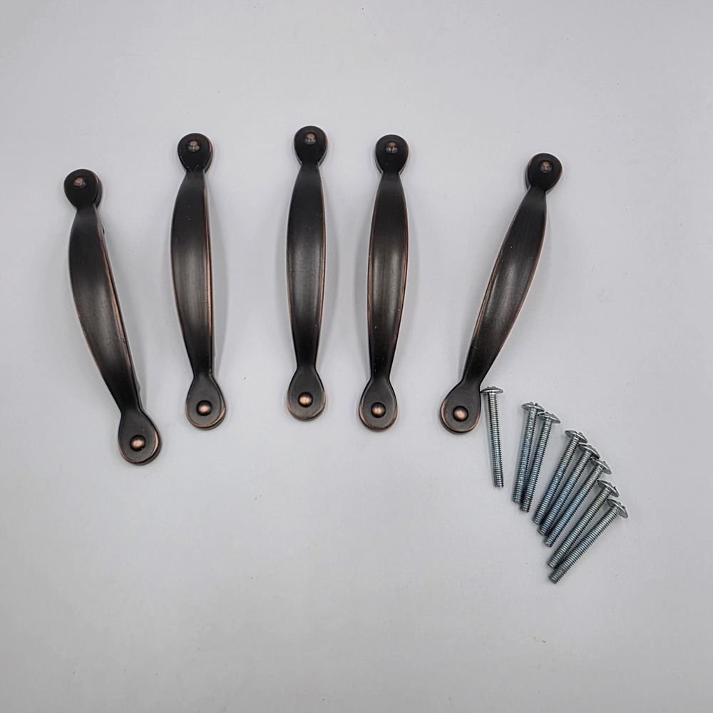 5 Amerock Oil Rubbed Bronze Cabinet Handles Drawer Pulls Brown‎ 5-1/2"